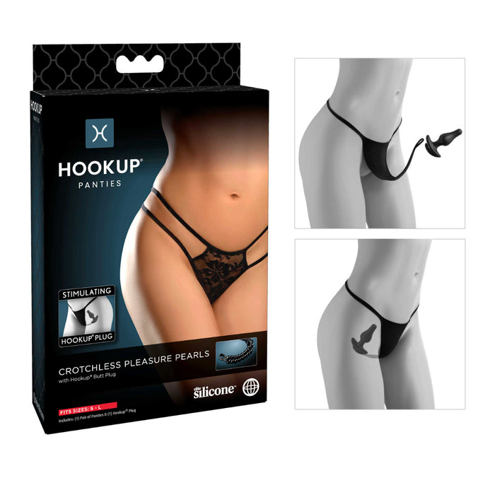 Hookup Panties Crotchless Pleasure Pearls (Size: S-L)