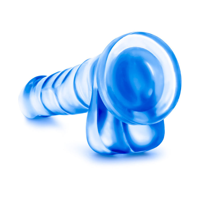 B Yours Sweet N' Hard 4 Realistic Blue 7-Inch Long Dildo With Balls & Suction Cup Base
