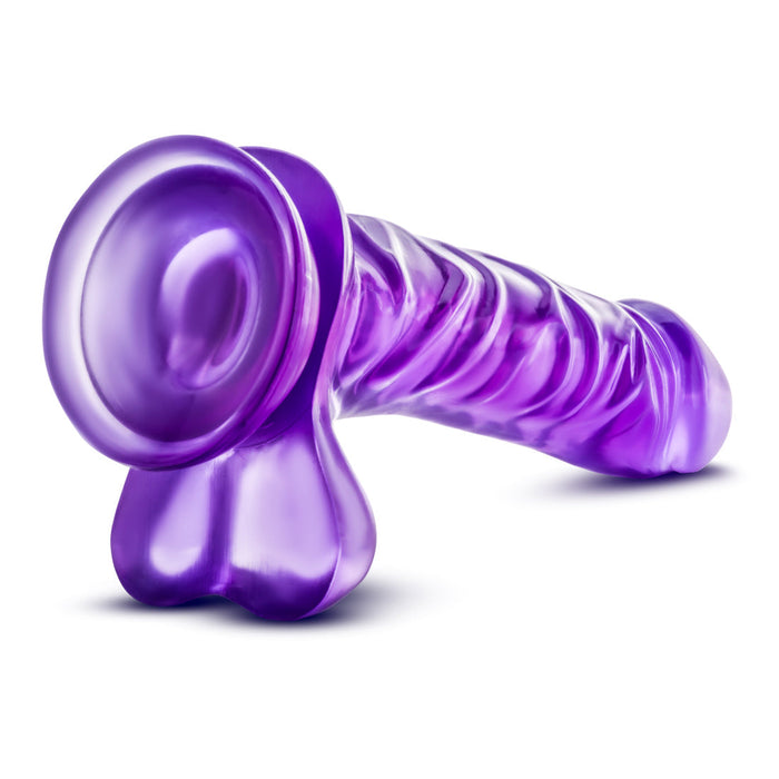 B Yours Basic 8 Realistic Purple 9-Inch Long Dildo With Balls & Suction Cup Base