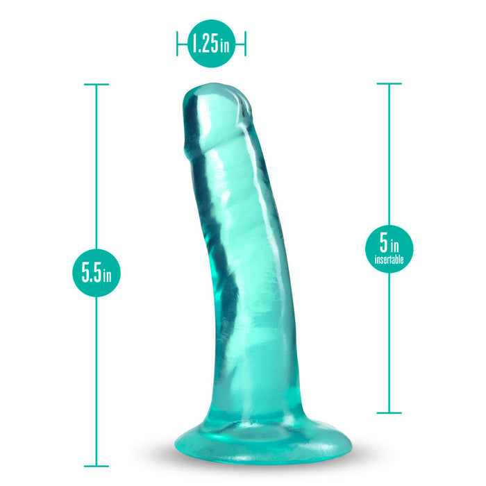 B Yours Plus Hard Happy Realistic G-Spot Teal 5.5-Inch Long Dildo With Suction Cup Base