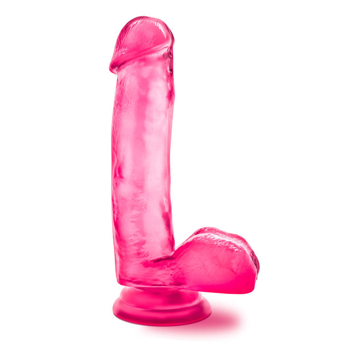 B Yours Sweet N' Hard 1 Realistic Pink 7-Inch Long Dildo With Balls & Suction Cup Base
