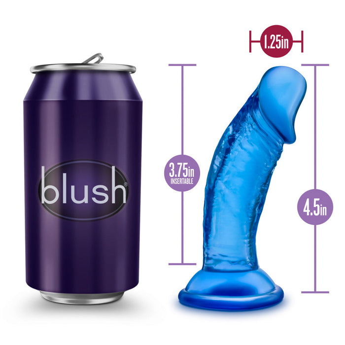 B Yours Sweet N' Small 6 Realistic Blue 4.5-Inch Long Dildo With Suction Cup Base