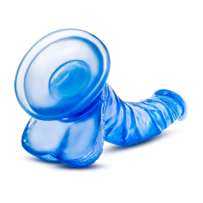 B Yours Sweet N' Hard 7 Realistic Curved G-Spot Blue 8.5-Inch Long Dildo With Balls & Suction Cup Base