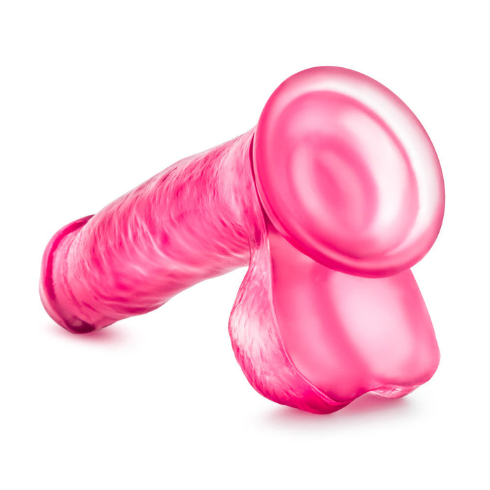 B Yours Sweet N' Hard 1 Realistic Pink 7-Inch Long Dildo With Balls & Suction Cup Base