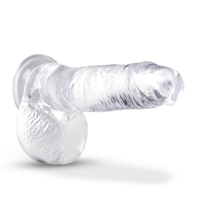 B Yours Plus Rock Roll Realistic Clear 7.25-Inch Long Dildo With Balls & Suction Cup Base