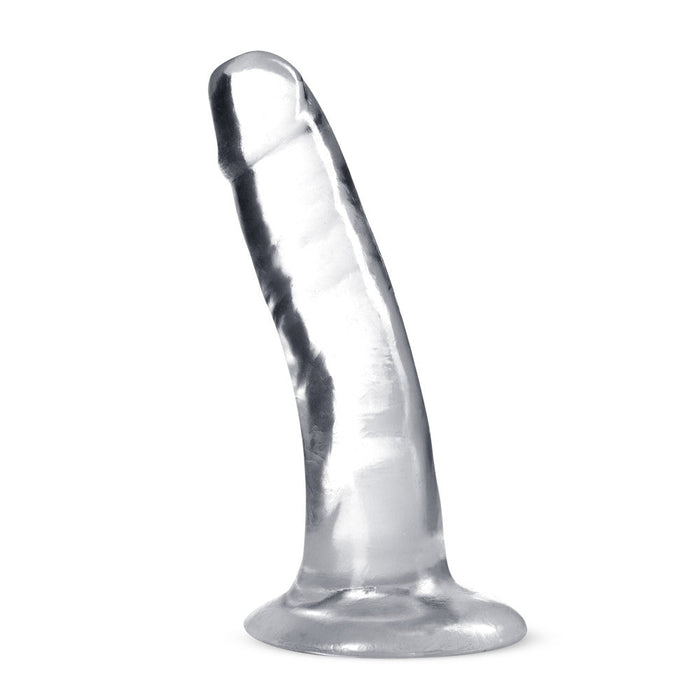 B Yours Plus Hard Happy Realistic G-Spot Clear 5.5-Inch Long Dildo With Suction Cup Base