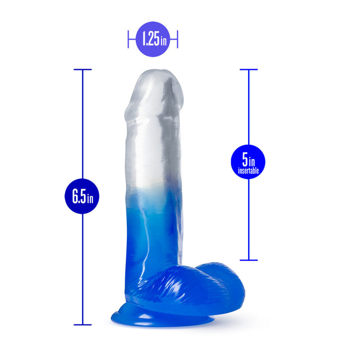 B Yours Stella Blue Realistic Blue 6.25-Inch Long Dildo With Balls & Suction Cup Base
