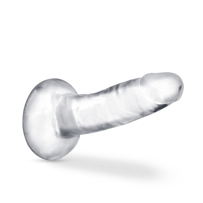 B Yours Plus Hard Happy Realistic G-Spot Clear 5.5-Inch Long Dildo With Suction Cup Base