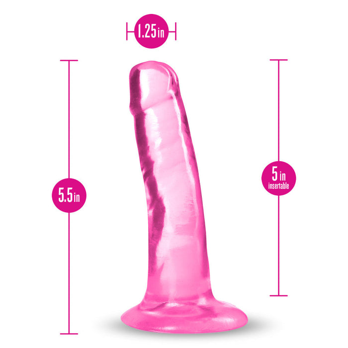 B Yours Plus Hard Happy Realistic G-Spot Pink 5.5-Inch Long Dildo With Suction Cup Base