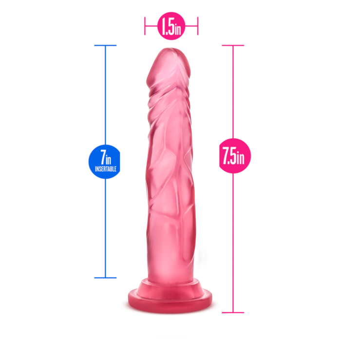 B Yours Sweet N' Hard 5 Realistic Pink 7.5-Inch Long Dildo With Suction Cup Base