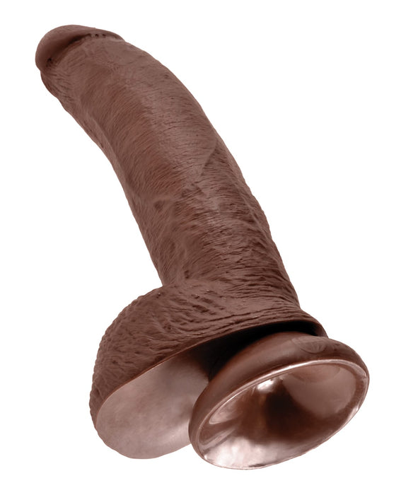 King Cock 9″ Cock With Balls – Brown