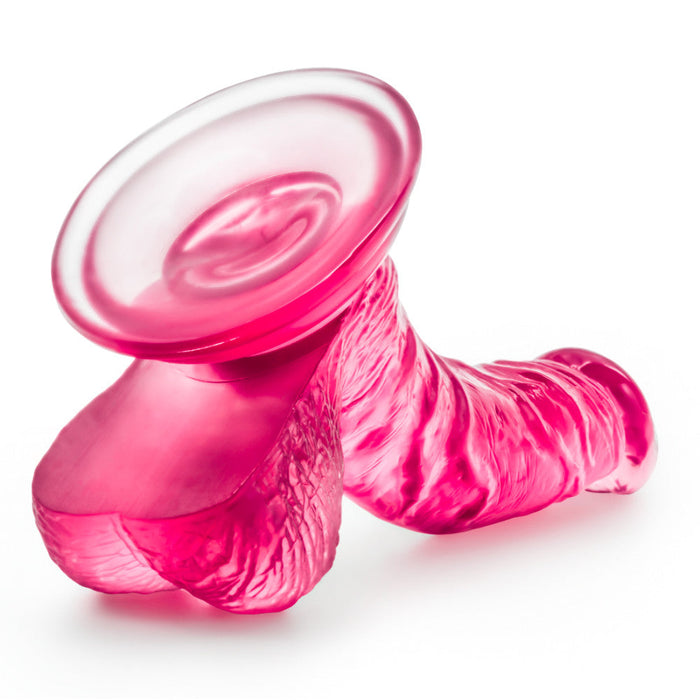 B Yours Sweet N' Hard 8 Realistic Curved G-Spot Pink 6.5-Inch Long Dildo With Balls & Suction Cup Base