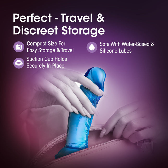 B Yours Sweet N' Small 6 Realistic Blue 4.5-Inch Long Dildo With Suction Cup Base