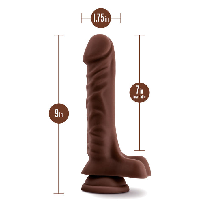 Coverboy The DJ Realistic Chocolate 9-Inch Long Dildo With Balls & Suction Cup Base
