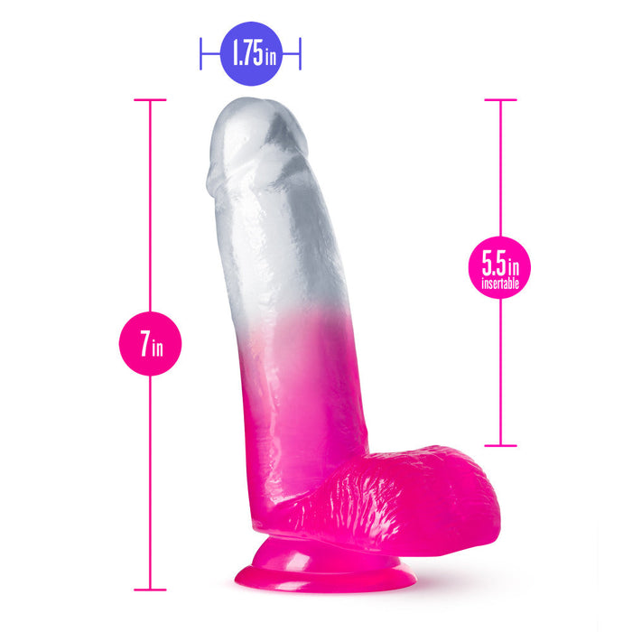 B Yours Sugar Magnolia Realistic Fuchsia 6.75-Inch Long Dildo With Balls & Suction Cup Base