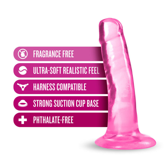 B Yours Plus Hard Happy Realistic G-Spot Pink 5.5-Inch Long Dildo With Suction Cup Base