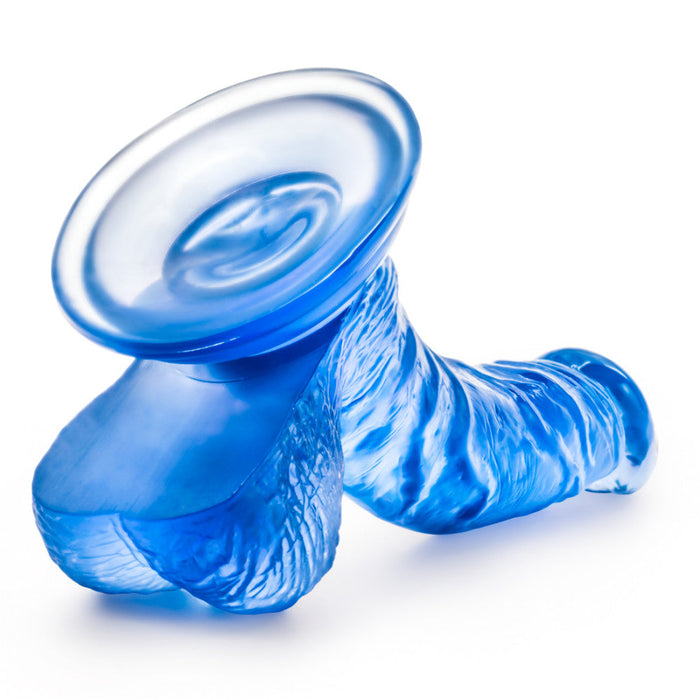 B Yours Sweet N' Hard 8 Realistic Curved G-Spot Blue 6.5-Inch Long Dildo With Balls & Suction Cup Base