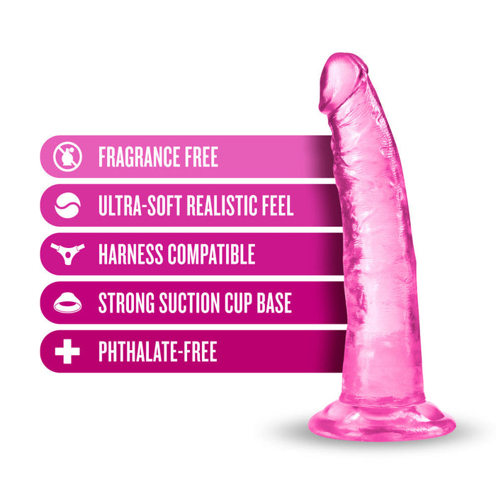 B Yours Plus Lust Thrust Realistic G-Spot Pink 7.5-Inch Long Dildo With Suction Cup Base