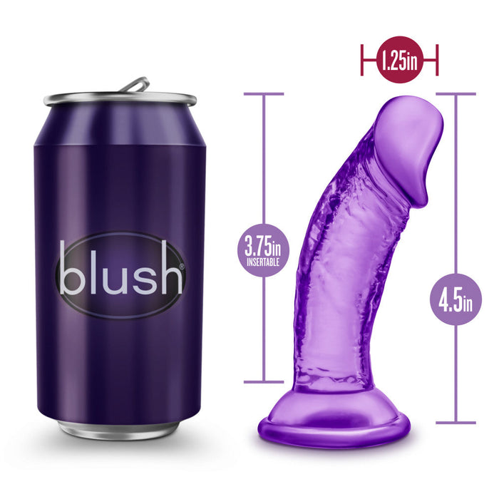 B Yours Sweet N' Small Realistic Purple 4.5-Inch Long Dildo With Suction Cup Base