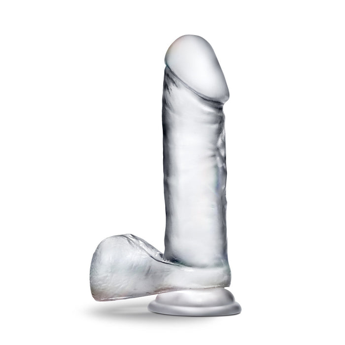 B Yours Diamond Glimmer Realistic Clear 8-Inch Long Dildo With Balls & Suction Cup Base