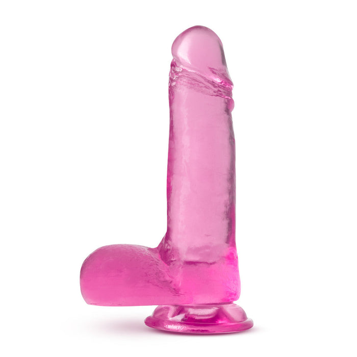B Yours Plus Rock N' Roll Realistic Pink 7.25-Inch Long Dildo With Balls & Suction Cup Base