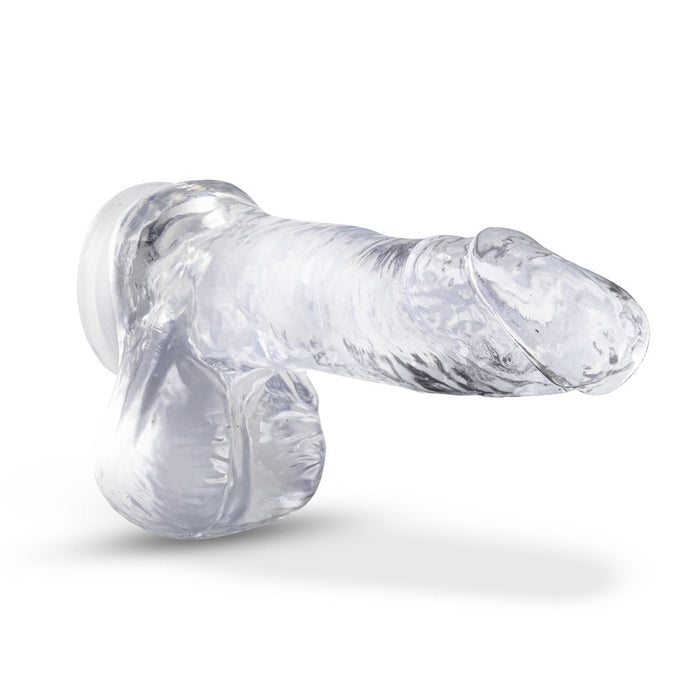 B Yours Plus Ram Jam Realistic Clear 8-Inch Long Dildo With Balls & Suction Cup Base