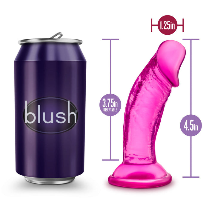B Yours Sweet N' Small Realistic Pink 4.5-Inch Long Dildo With Suction Cup Base