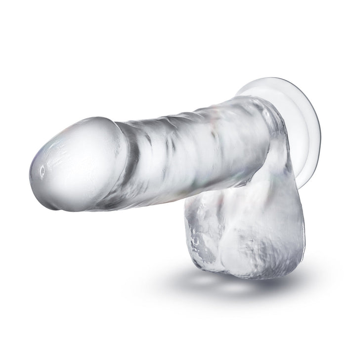 B Yours Diamond Glimmer Realistic Clear 8-Inch Long Dildo With Balls & Suction Cup Base