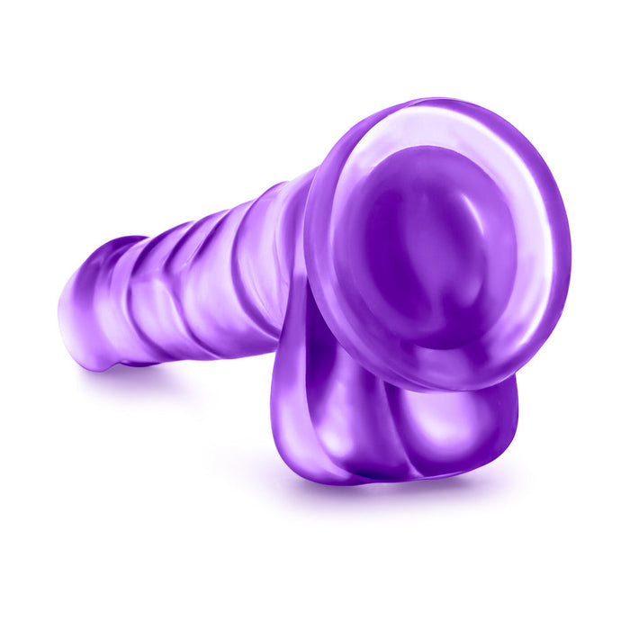 B Yours Sweet N' Hard 4 Realistic Purple 7-Inch Long Dildo With Balls & Suction Cup Base
