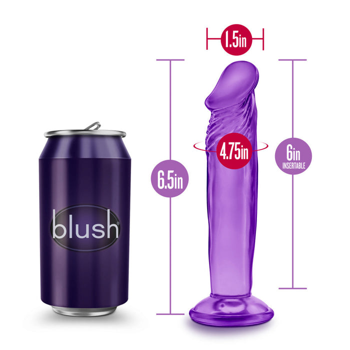 B Yours Sweet N' Small 6.5 Realistic Purple 6.5-Inch Long Dildo With Suction Cup Base