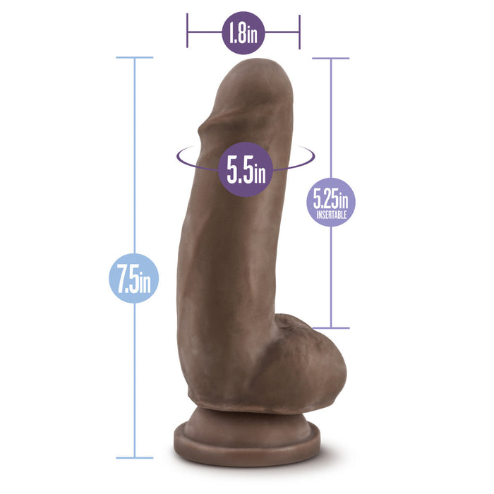 Eden 7" Long Rigid Dildo With Balls & Suction Cup Base