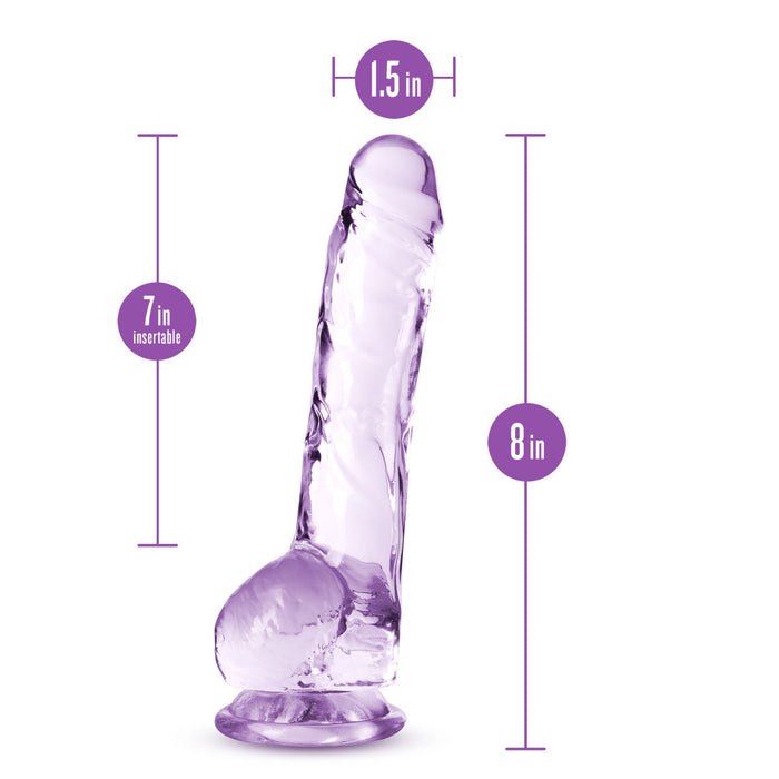 Eden 8" Long G Spot Dildo With Balls & Suction Cup Base