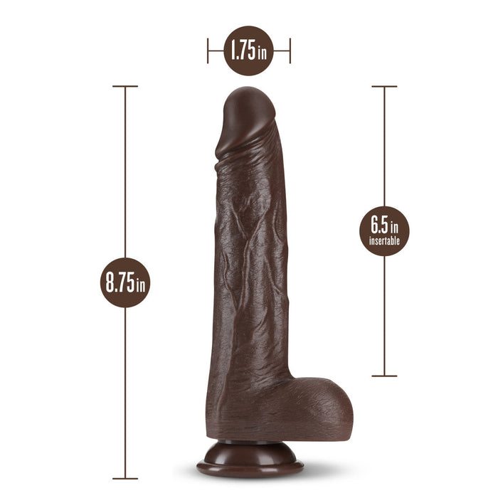 Eden 8.75" Long Realistic Thrusting, Gyrating & Vibrating Dildo With Balls & Suction Cup Base