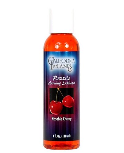 California Fantasies Razzels Warming Lubricant - Kissable Cherry - 4 Oz. Bottle