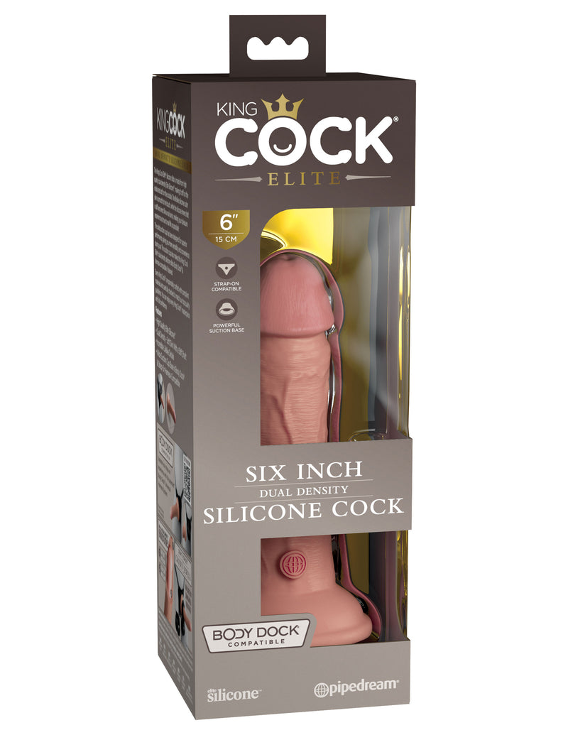 Pipedream King Cock Elite 6 Inch Silicone Dual Density Cock - Light