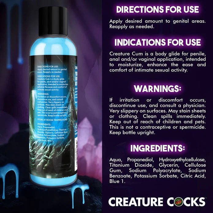 XR Brands Creature Cum Blue Water-Based Lubricant 8oz