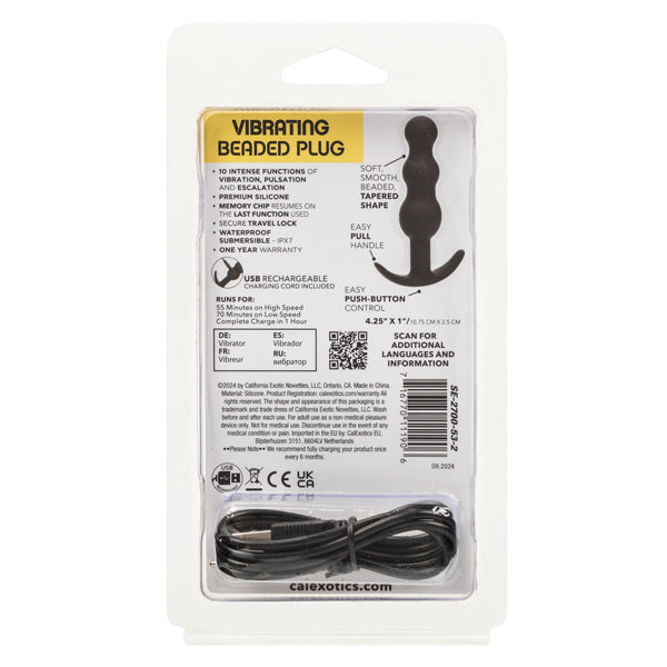 CalExotics Boundless Vibrating Beaded Plug - Black