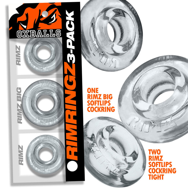 Oxballs RimringzMulti Size 3 Pack- Clear