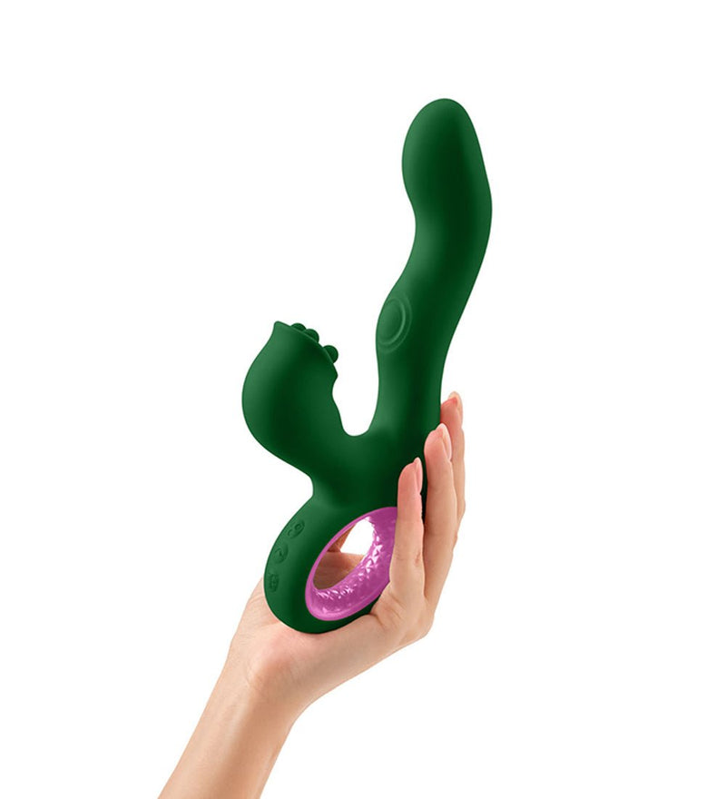 Femme Funn Pallina Triple-Action Rabbit Vibrator - Green