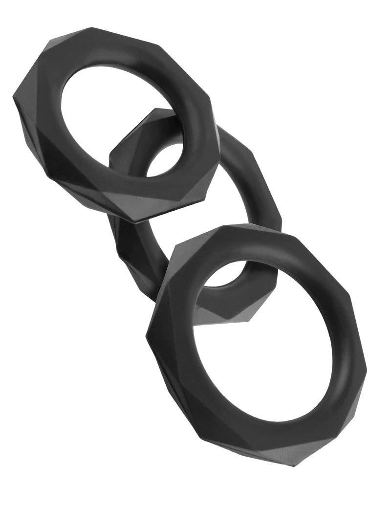 Pipedream Fantasy C-Ringz Silicone Designer Stamina Set Black