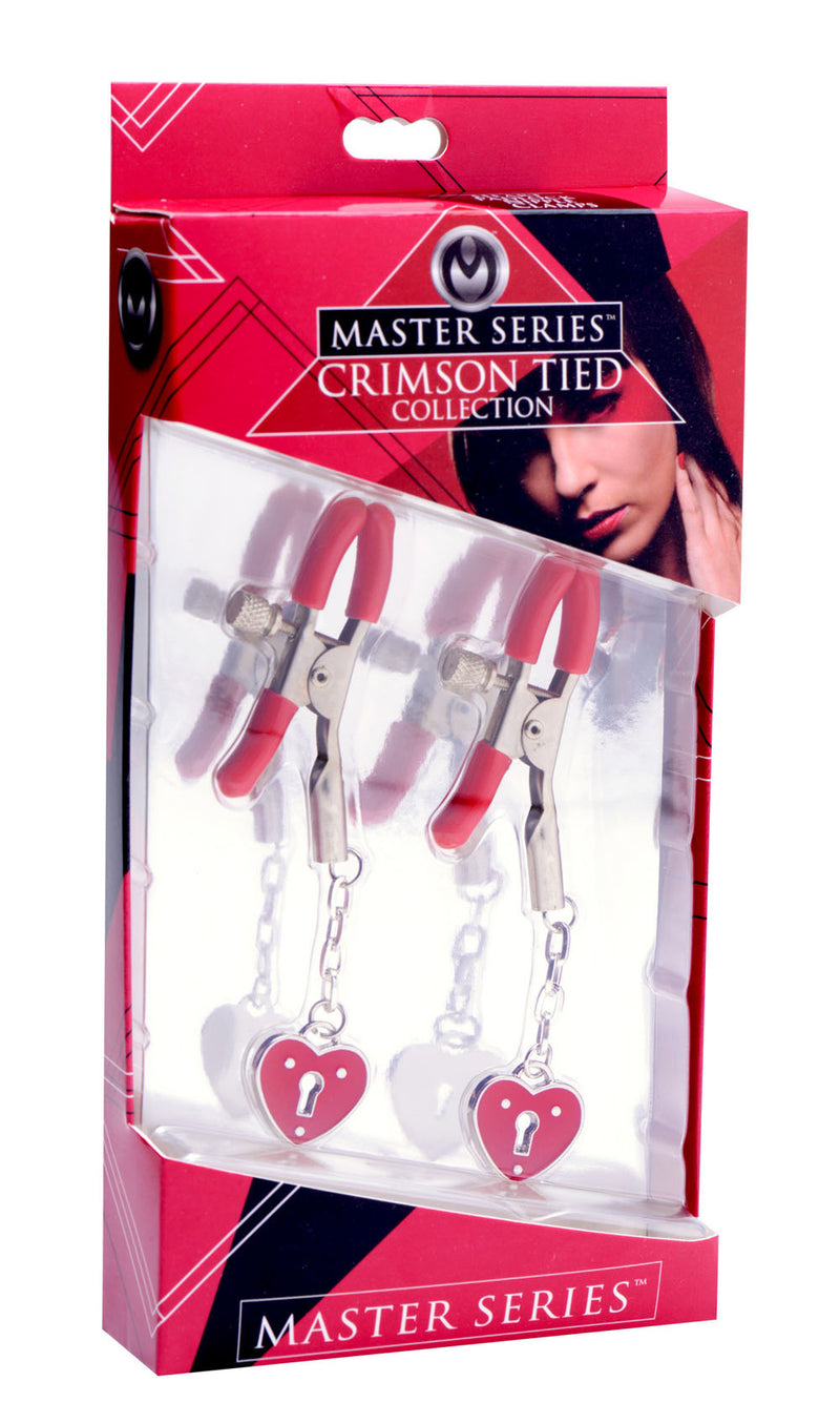 XR Brands Charmed Heart Padlock Nipple Clamps
