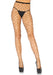 "Crystalized Fence Net Tights - One Size - Black LA-9028"