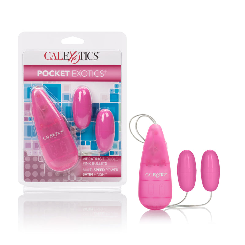 CalExotics Pocket Exotics Vibrating Double Pink Passion Bullets - Pink