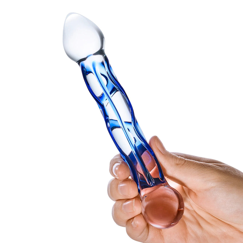 Electric Novelties 6.5 Inch Full Tip Textured Glass Dildo