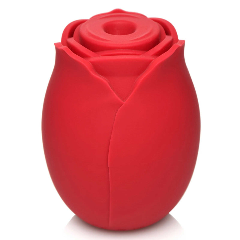 XR Brands Mystic Rose Sucking and Vibrating Silicone Rose - Red