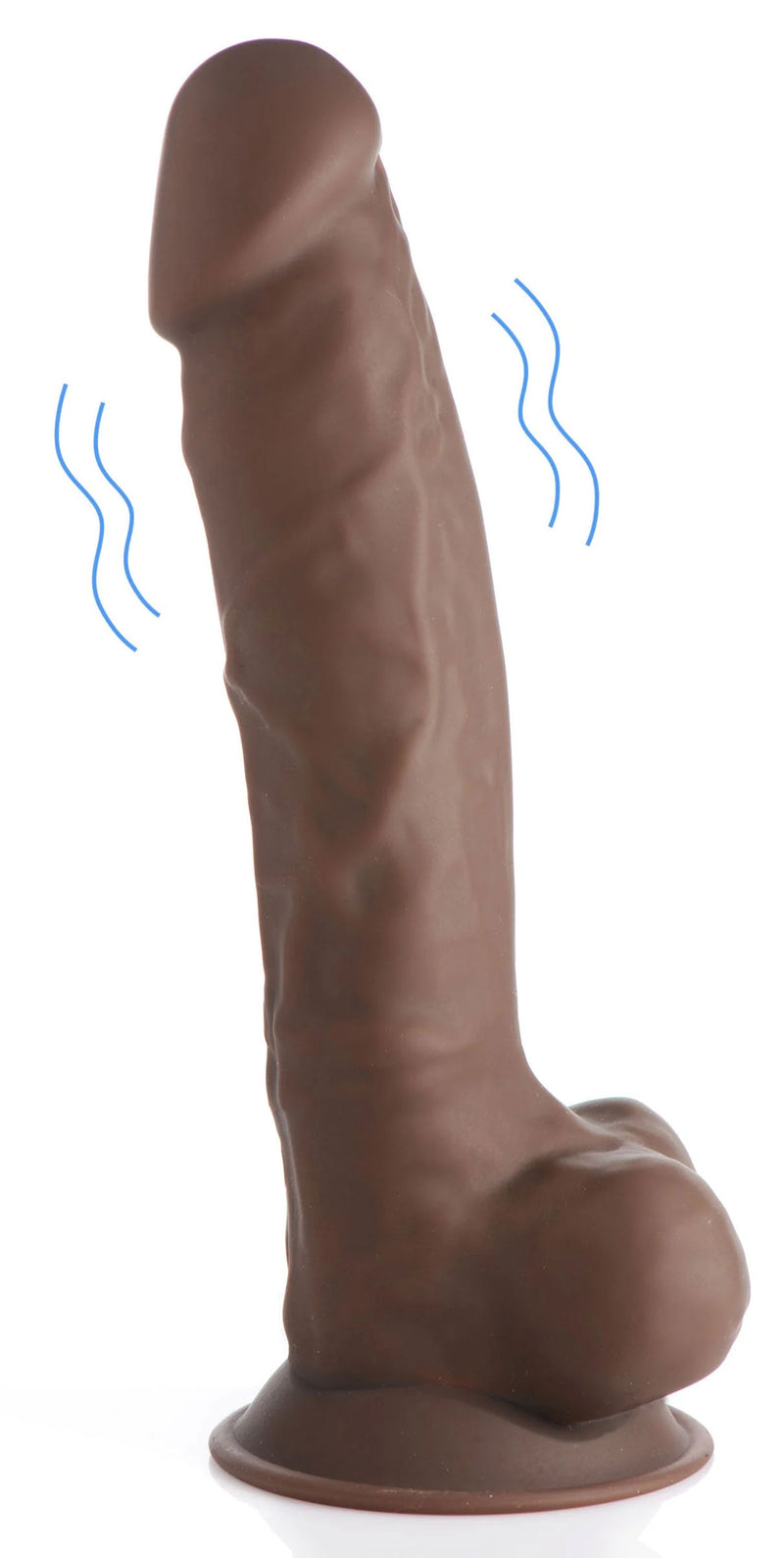 Curve Toys Fleshstixxx 8" Vibrating Silicone Dildo With Balls Brown