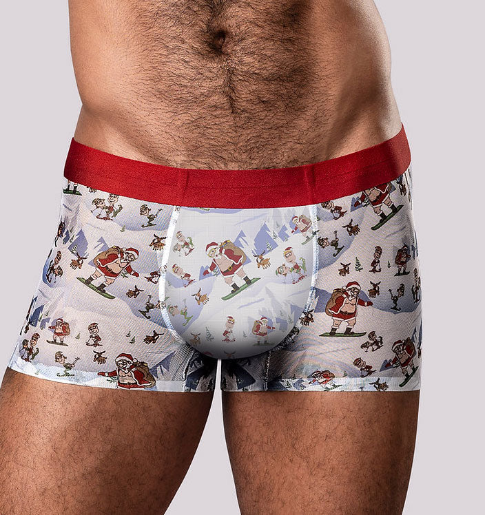 Male Power Christmas Trunks Seamless Sheer Short - Medium