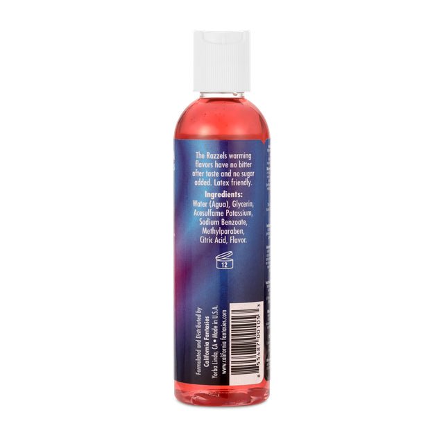 California Fantasies Razzels Warming Lubricant - Sinful Strawberry - 4 Oz. Bottle