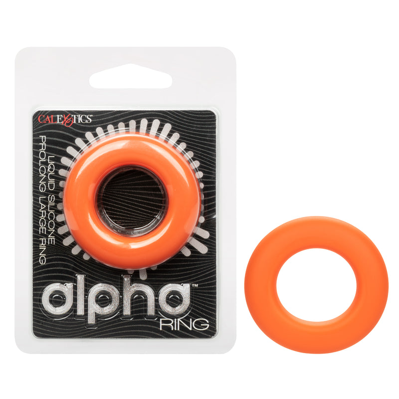 CalExotics Alpha Liquid Silicone Prolong Large Ring - Orange