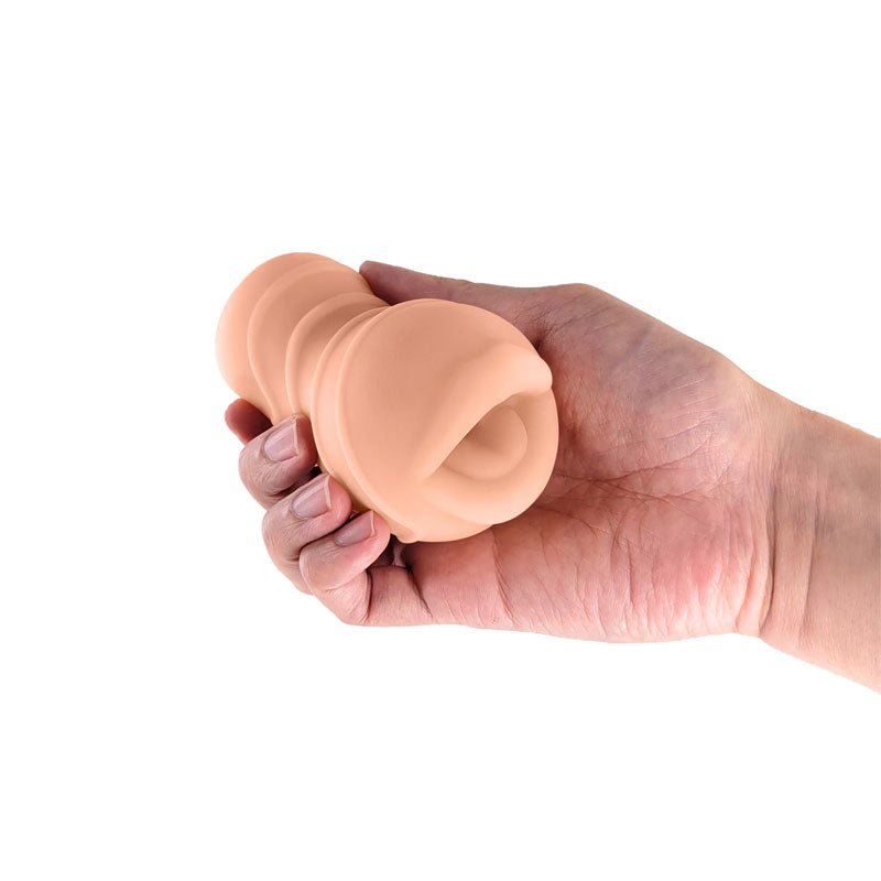 NS Novelties Pocket Pals - Mouth Stroker - Tan - Stroker Masturbator - Realistic Pocket Pussy - Mini Stroker